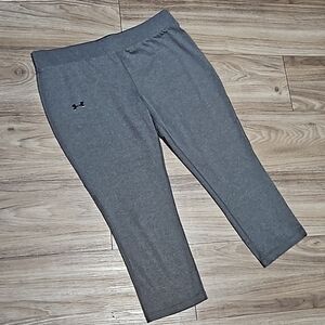 Under Armour Heat Gear Fitted Stretchy Athletic Capri Gray Legging Women's Large